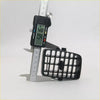 Black plastic air vent grille for toyota hilux 6th gen measured with digital caliper showing back side