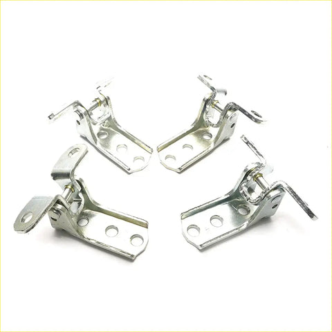 Silver metal front door hinge assemblies with polished finish and mounting holes for mitsubishi triton l200 strada