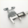Gray metal hinge with matte finish featuring two brackets and pivot for mitsubishi pajero sport door 1996-2008