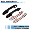 Set of four black and chrome abs plastic car door handle covers with red stripes for 2019-2021 toyota highlander rav4