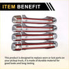 Set of four chrome silver exterior door handle covers with red adhesive strips for toyota 4runner pickup trucks
