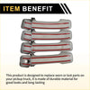 Set of four silver door handle covers with red stripes for toyota tundra 2007-2020 made of abs black material