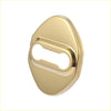Gold-colored oval keyhole plate with polished metallic finish for Toyota door lock latch striker covers set of 4