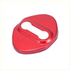 Red glossy-finished car door handle cover with bone-shaped cutout adhesive protector for toyota door lock latch