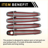 Set of 4 sleek metallic gray exterior door handle covers with red stripes for toyota 4runner 2003-2010