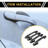 Black carbon fiber textured exterior door handle covers for toyota tacoma 2016-2023 shown from back side