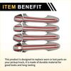 Set of four chrome exterior door handle covers with red stripes for toyota tacoma 2016-2023