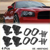Black plastic windshield wiper motor mounts and rubber gaskets for dodge charger shown from back side