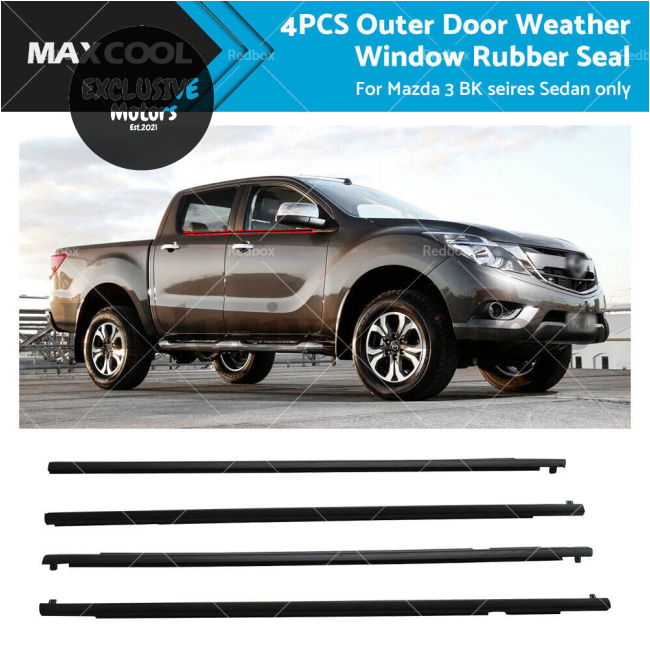 Mazda 3 BK Series Sedan 4PCS Outer Door Weather Window Rubber Seal