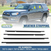 Black rubber weatherstrip molding door seal for toyota 4runner shown with arrows pointing window installation spots