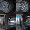 Before and after view of metallic wheel hub and front bumper restored using 4x 25mm 6x139.7 m12x1.5 wheel spacers for hilux pajero triton ranger