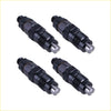 Black and silver diesel fuel injectors with threaded bodies and hex fittings for mazda bravo ford courier 2.5l engines