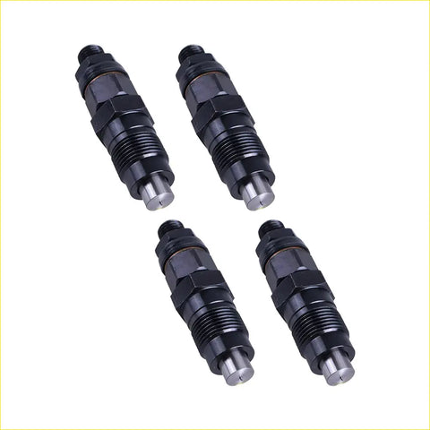 Black and silver fuel injectors with threaded hexagonal bodies suitable for mazda bravo ford courier 2.5l engines