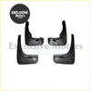 Set of four black plastic mudguards with molded mounting tabs and reinforced edges for toyota prius xw20