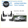 Black plastic mud flaps set 4x for toyota prius xw20 2004-2008 shown from the back side