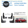 Black rubber mud flaps mudguard set for toyota prius xw20 2004-2008 shown from the back side