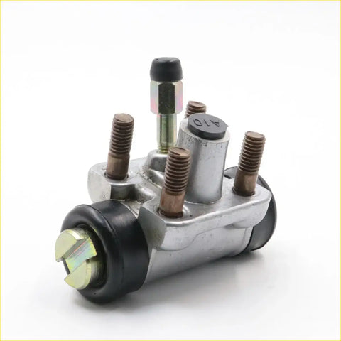 Silver metal 5/8 inch rear brake cylinder with black rubber seals and brass fittings for datsun nissan pathfinder sd23