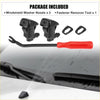 Black plastic front windshield washer nozzles for toyota sienna 2004-2010 with red handle fastener remover tool