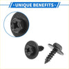 Black coated self-tapping screws with star drive and flat washer for 4wd ute offroad fender liner splash shield