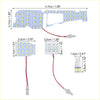 Set of four white led 5050smd 6000k car interior dome lights for toyota alphard vellfire with various sizes and shapes