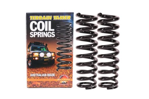 Terrain Tamer Coils Front Raised 40mm 100kg Plus Heavy Duty Tapered Wire - Terrain Tamer 4WD Parts