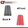 Six pcs car door pillar window trim for Toyota 4Runner 96-02 in carbon fiber with red vinyl strips shown from back side