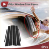 Black pillar window trim cover for toyota altis 2001-2006 showing back side of 6 pcs car door window trim set