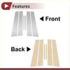 Silver and beige chrome car door trim inserts for front and back panels 6 pcs for toyota reiz 2005-2009