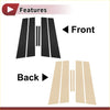 Black and beige sleek modern 6 pcs car door pillar window trim inserts for Toyota Reiz 2010-2016
