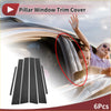 Black carbon fiber textured car door pillar window trim cover for toyota altis shown from the back side
