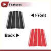 Black and red carbon fiber car door pillar window trim inserts with ribbed texture for toyota fortuner
