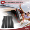 Black carbon fiber textured 6 pcs car door pillar window trim cover for toyota hilux for a sleek look