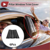 Black carbon fiber car door pillar window trim cover for Toyota Noah shown from the back side