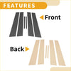 6 pcs carbon fiber door pillar window trim strips in black and beige with textured diagonal weave for Toyota Mark X