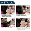 Pink microfiber car window visor cover shown from back side for 6 pcs chrome silver door pillar trim toyota sienna