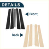 Black and beige door pillar window trim strips for toyota 4runner 2003-2009 interior styling shown from back side