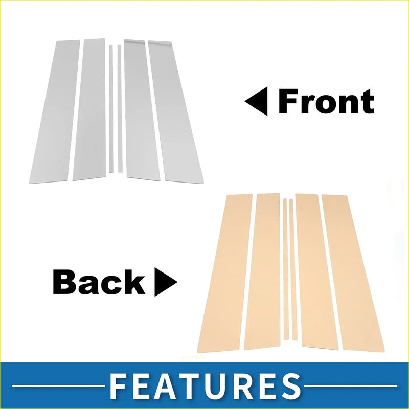 Set of four metallic silver door panel trim pieces with matte beige back and cutouts for toyota fortuner 2016-2023 chrome