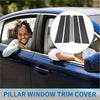 Black textured carbon fiber pillar window trim cover for toyota fortuner door set of 6 pieces