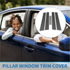 Black pillar window trim cover with textured carbon fiber finish for toyota reiz 2010-2016 door pillar set