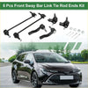 Black metal 6 pcs front suspension kit with sway bar links and tie rod ends for toyota rav4 2001-2023
