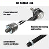 Black and silver metal tie rod end link with threaded ends for toyota matrix steering system 2003-2008