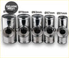 Set of five chrome finished stainless steel 63mm 2.5 inch ssqv blow off valve turbo t pipe reducers from 76mm to 51mm