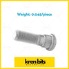 Silver threaded lug bolt with ribbed head by kren bits automotive for rear wheel stud on nissan patrol models