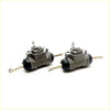 Two gray metal 7/8 rear brake cylinders with black rubber seals for toyota hilux n20 rn25 rn27 1972-1978