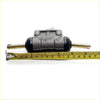 Gray metallic 7/8 rear brake cylinder with black rubber seals and brass rods for 1972-1978 toyota hilux back view