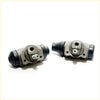 Gray metallic 7/8 rear brake cylinders for Toyota Hilux 1979-1983 with black rubber end caps visible from the back side