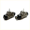 Pair of gray metallic 7/8 rear brake cylinders with black rubber caps for toyota hilux 1979-1983