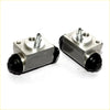 Silver metal 7/8 rear wheel brake cylinders with black rubber end caps for toyota hilux 4wd 2005-2015 back side
