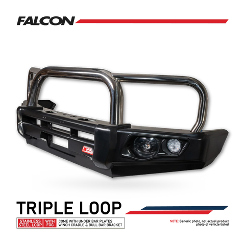 MCC Falcon 707-01 Triple Loop Bull Bar - Toyota LandCruiser 100 Series 2016+