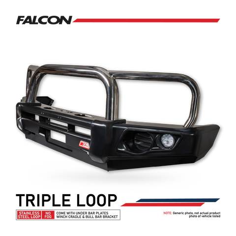 MCC Falcon 707-01 Triple Loop Bull Bar - Toyota LandCruiser 200 2007+